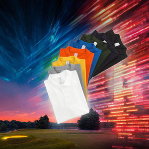 Chemises décontractées en polyester/coton tricoté anti-rides pour hommes, vente en gros, logo personnalisé, broderie, impression, manches courtes, golf, uni, vierge - Product Image 3