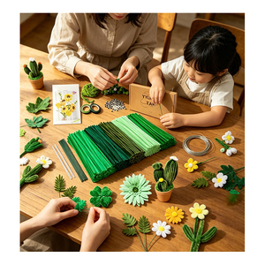 DIY Educational <b>Craft</b> Kit Velvet Fuzzy <b>Wire</b> Material For Creative Classroom Projects And Decorative Fuzzy <b>Wire</b> Flower Bouquets - Product Image 4
