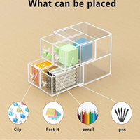 Organisateur de tiroir à crayons en acrylique transparent 5.9*5.9 boîte à tiroirs de rangement carrée pour accessoires cosmétiques et de bureau