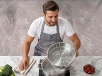 Panier vapeur sans poignée en acier inoxydable, 16cm-26cm, résistant aux hautes températures, écologique, capacité 1L, pour cuisine domestique