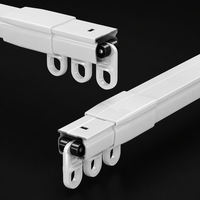 Rail de rideau télescopique en aluminium gratuit, sans découpe nécessaire, rail de fenêtre robuste et réglable, glissement fluide et silencieux