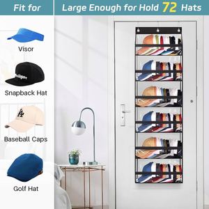 Clear Hat Storage Organizer Large Capacity Over the Door Hanging Organizer for Baseball Caps Hat Racks Storage for Closet/Wall - Product Image 2