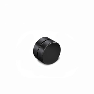 Erkek Kupe Magnetic Button Shaped Stainless Steel Ear Clip Earring Pendientes De <strong>Gota</strong> Gold Plated Round Shape Black Earring - Product Image 5