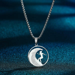 Collier pendentif de mode pour femme, bijoux fins, ensemble de colliers en acier inoxydable, BisuteríaSurfGirl - Product Image 1