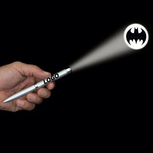Custom Metal Logo Projection Ballpoint Pen with LED <b>Light</b>, Rotating Oil Ink Promotional Ad <b>Projector</b> Pens for Corporate Gifts - Product Image 1