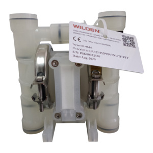 Pompe à diaphragme pneumatique WILDEN P.025/PZPPP/TNL/TF/PTV, pompe AODD en polypropylène 1/4'' pour le transfert de produits chimiques - Product Image 1