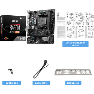 <span class=keywords><strong>MSI</strong></span> <span class=keywords><strong>B450M</strong></span>-A <span class=keywords><strong>PRO</strong></span> MAX II AMD B450 AM4 ซ็อกเก็ต Ryzen 2000 - 5000 โปรเซสเซอร์ DDR4 HDMI DVI-D เมนบอร์ด SATA 6Gb/s MicroATX M.2 NVMe - Product Image 4