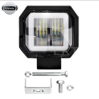LKT Phare antibrouillard LED carré de haute qualité 3 pouces 20W à 2 lentilles pour moto, camion, VTT, UTV - 24V Garantie 1 an