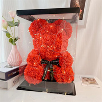 Vente en gros directe d'usine, ours en roses préservées faites à la main, boîte cadeau pour la Saint-Valentin et cadeau de la Saint-Valentin