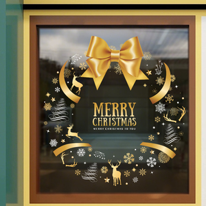 Fenêtre de Noël statique s'accroche autocollants de fenêtre électrostatique pour verre Double face réutilisable décoration de la maison décalcomanies amovibles - Product Image 4
