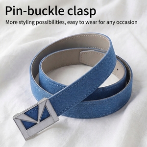 Cinturones Elegantes e Informales de Microfibra para <span class=keywords><strong>Mujer</strong></span> Joven y Moderna, con Hebilla de Placa de Aleación, 2.5 cm de Ancho, Longitud Personalizable - Directo de Fábrica - Product Image 1