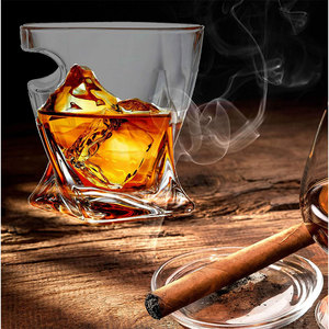 Verres à cigares à whisky à l'ancienne personnalisés gobelet avec support latéral repose-cigares pour les cadeaux de Noël, les fêtes, le vin et la bière - Product Image 3