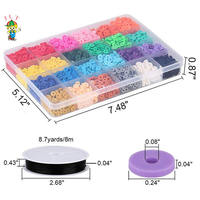 Vente en gros de bracelets boucles d'oreilles et colliers 24 couleurs 5040 pièces de perles rondes et plates en vinyle africain 6mm perles d'espacement en argile polymère