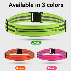 Ceinture réfléchissante haute visibilité avec poche pour téléphone pour la course nocturne, le cyclisme, équipement de sécurité, bande élastique réglable - Product Image 4