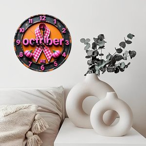 <b>Round</b> Wooden Wall Clock 25x25Cm Lightweight Non Ticking Indoor Home Decor Clock - Product Image 2
