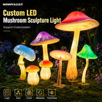 Lumière de jardin féérique MOMOVALLEY en forme de champignon, décoration de jardin 3D, décoration de jardin extérieur pour la cour, la décoration de jardin de chalet