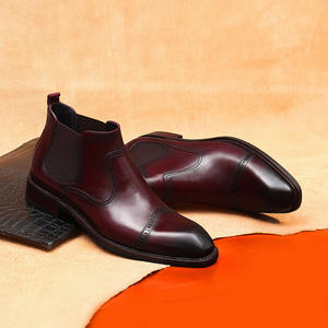 Nouvelles Bottes d'Hiver Montantes Classiques Polyvalentes Décontractées pour Hommes, Imperméables en Cuir Véritable, Rehaussantes, pour le Travail en Extérieur et le Sport - Product Image 4