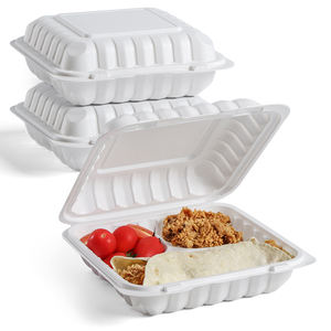 Cina all'ingrosso stile americano scatole da asporto incernierate contenitori Fast <span class=keywords><strong>Food</strong></span> 3 vano vassoio di cibo per ristorante - Product Image 1