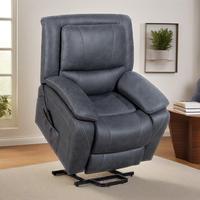 Fauteuil inclinable électrique moderne avec cadre en bois pour personnes âgées, avec massage, refroidissement, lumière LED et housse amovible