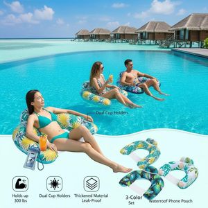 Flotadores Inflables para Piscina para Adultos con Portavasos y Reposacabezas, Sillas Flotantes <span class=keywords><strong>de</strong></span> PVC Resistentes, <span class=keywords><strong>Hamaca</strong></span> Flotante para Fiestas <span class=keywords><strong>de</strong></span> Piscina <span class=keywords><strong>de</strong></span> Verano - Product Image 5