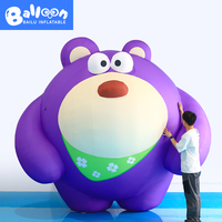 Modèle de dessin animé d'ours mignon gonflable violet personnalisé, pour la décoration d'événements festifs, la publicité commerciale, les événements de carnaval
