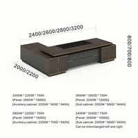 Bureau de direction de luxe moderne pour une personne, grand bureau, mobilier de bureau pour PDG/directeur, fabrication directe d'usine ODM/OEM, MFC