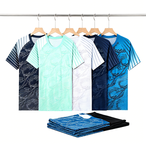 Hoogwaardig voetbal futsal shirtset, hitte-transfer bedrukt, 100% polyester, lichtgewicht, elastische taille, zomer, sneldrogend - Product Image 1