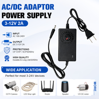 Adaptateur d'alimentation à tension réglable 3-12V 2A, contrôle de la vitesse, alimentation à intensité variable pour pompe à eau, bande LED, moteur à courant continu