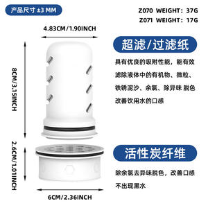 Pureza Z070Z071 <b>Water</b> <b>Filter</b> Cartridge 3 Stage Coconut Carbon For <b>Kettle</b> Bottles - Product Image 3