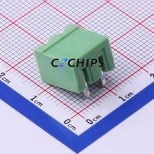XY2500R-B-5.00-2P Plug-in Terminal Block Bent Lead Through Hole,P=5mm Connector Board-to-Board / Socket - Closed 1x2P 5mm Green - Product Image 2