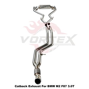Échappement en acier inoxydable Vortex Performance compatible avec BMW M2 F87 3.0T 2017+ avec soupape électronique, silencieux cat-back - Product Image 5