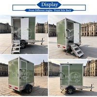 Promotion : Remorque WC mobile monoposte à essieu unique, toilettes portables avec urinoir et lavabo pour événements extérieurs et chantiers