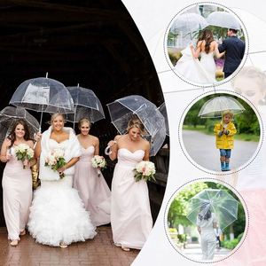 Grosir Pabrik Tiongkok Moq kecil Logo tahan angin kustom payung hujan wanita transparan gelembung jernih - Product Image 2