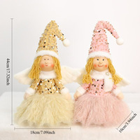 Poupée en peluche de Noël en gros, adorable fille avec jupe tutu, poupée ange elfe faite à la main pour décoration de fenêtre et de maison, ornement festif