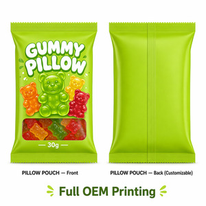 Sacchetti in plastica piatti con finestra trasparente per caramelle gommose a forma di cuscino, monodose, per orsetti gommosi, vermi e feste - Product Image 4