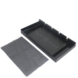 Plateau de tondeuse à <span class=keywords><strong>cheveux</strong></span> chaud Organisateur de tondeuse de salon noir antidérapant Boîte de rasoir avec 4 supports de tondeuse professionnels crantés - Product Image 6