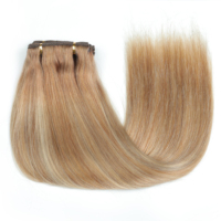 Extensions de cheveux russes invisibles ultra-fines, double trame, cheveux humains Remy lisses et volumineux