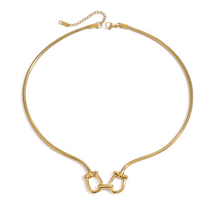 Collar con Hebilla de Herradura, Oro 18k, Acero Inoxidable, Diseño Geométrico, Joyería de Regalo, Origen Yiwu - Product Image 5