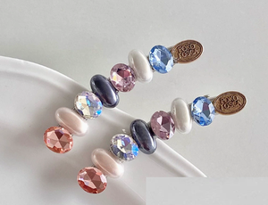 Pinza para el pelo curva de lujo ligero con diseño de arcoíris, diamantes y caramelo, para niña, para el borde del cabello. - Product Image 2