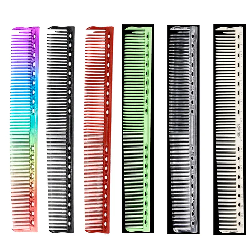 2022 Newest Design Hair Rainbow Comb Cut Hair Color Comb Transparent Scale Comb Spot Hair Styling Tools