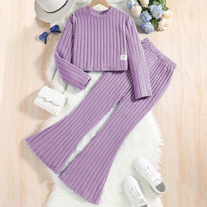 Ensemble de vêtements pour adolescentes, automne-printemps, style décontracté, nouvelle mode, chemise à manches longues et pantalon évasé - Product Image 2