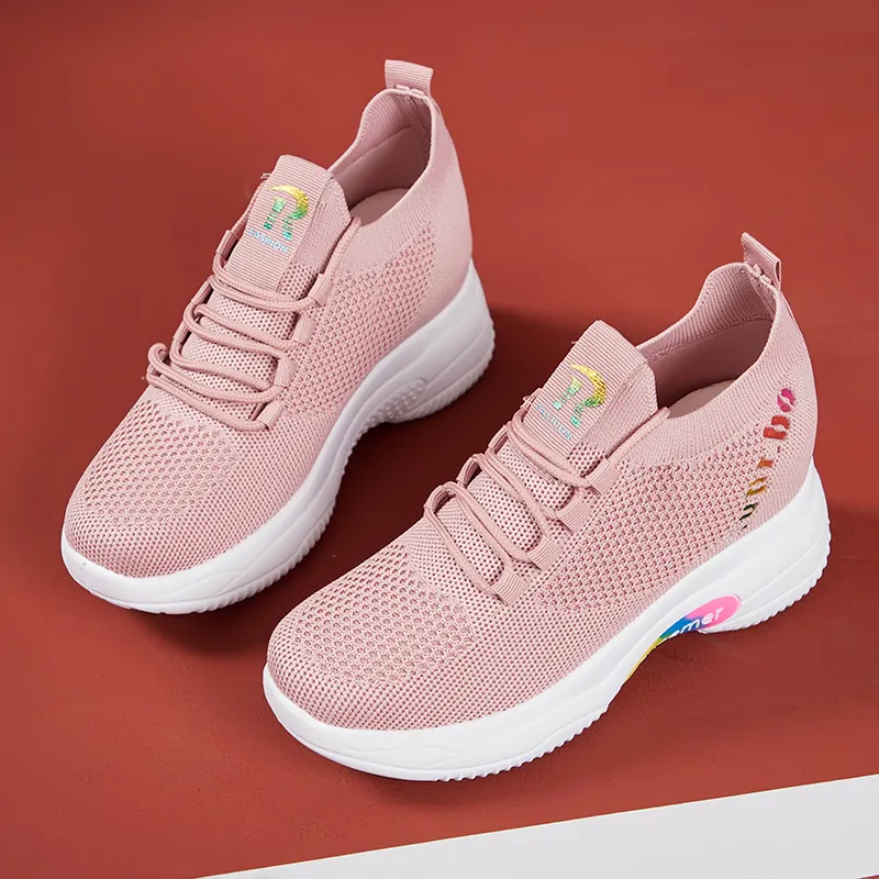 Women's height increase wedge sneakers platform sneakers for women's running sneakers zapatos de mujer mayorista