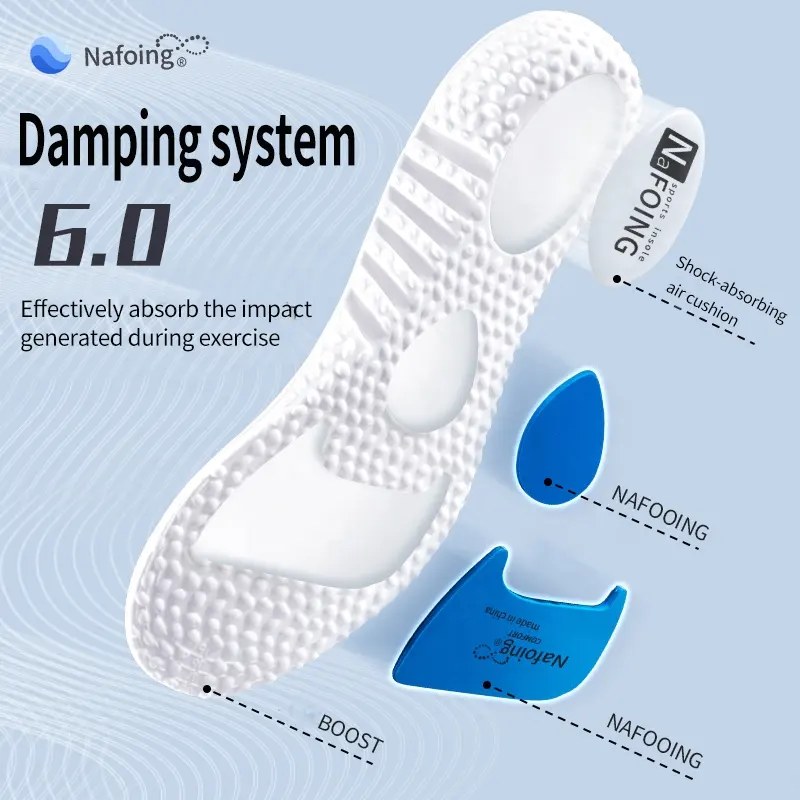 Factory custom Sneakers Insoles Soft Elastic Running Breathable Insoles Man Women Shoes Orthopedic Sport Insoles