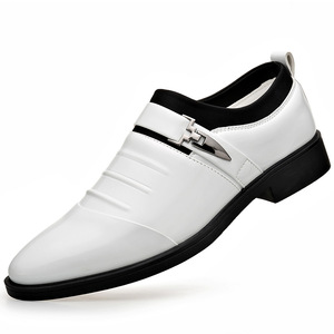 Zapatos de Vestir de Cuero Patentado para Hombre, Blancos, Tallas Grandes 38-48, Cierre de un Toque, para Oficina, Carrera, Ropa Formal - Product Image 5