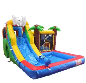 Spielplatz Kinder Türsteher Jumping Castles Slide Aufblasbare Little Elephant Wasser rutsche