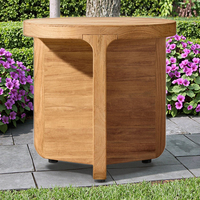 Moderner Natürlicher Runder Massiver Teakholz-Beistelltisch für den Außenbereich Garten-Sofa Akzentmöbel