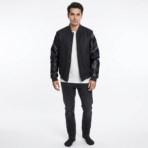 Nouvelle veste grande taille pour hommes Logo personnalisé patchs de broderie coupe-vent Letterman Baseball CollegeBaseballjacket pour hommes - Product Image 1