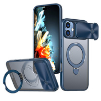 Support de charge magnétique sans fil avec revêtement en caoutchouc de protection de l'objectif pour iPhone 16 17 Plus Pro Max étui de téléphone portable