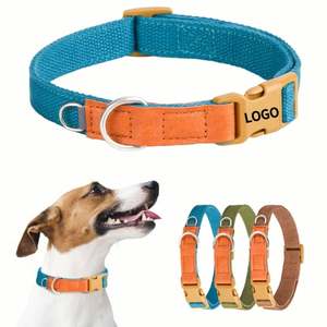 <b>Dog</b> <b>Collar</b> with Buckle Adjustable Safety Nylon <b>Collars</b> for Small Medium <b>Large</b> <b>Dogs</b> Candy Color Fashionable and Breathable - Product Image 1