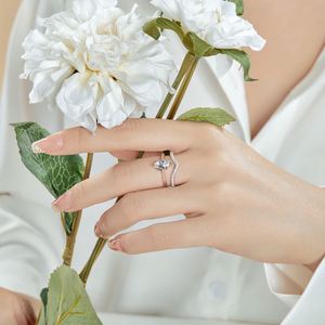 Dylam Luxury Women Fine Jewelry <b>Ice</b> Out Sparkling Diamond S925 Silver Bridal Engagement Promise 5A 8A Zirconia Wedding <b>Ring</b> - Product Image 3